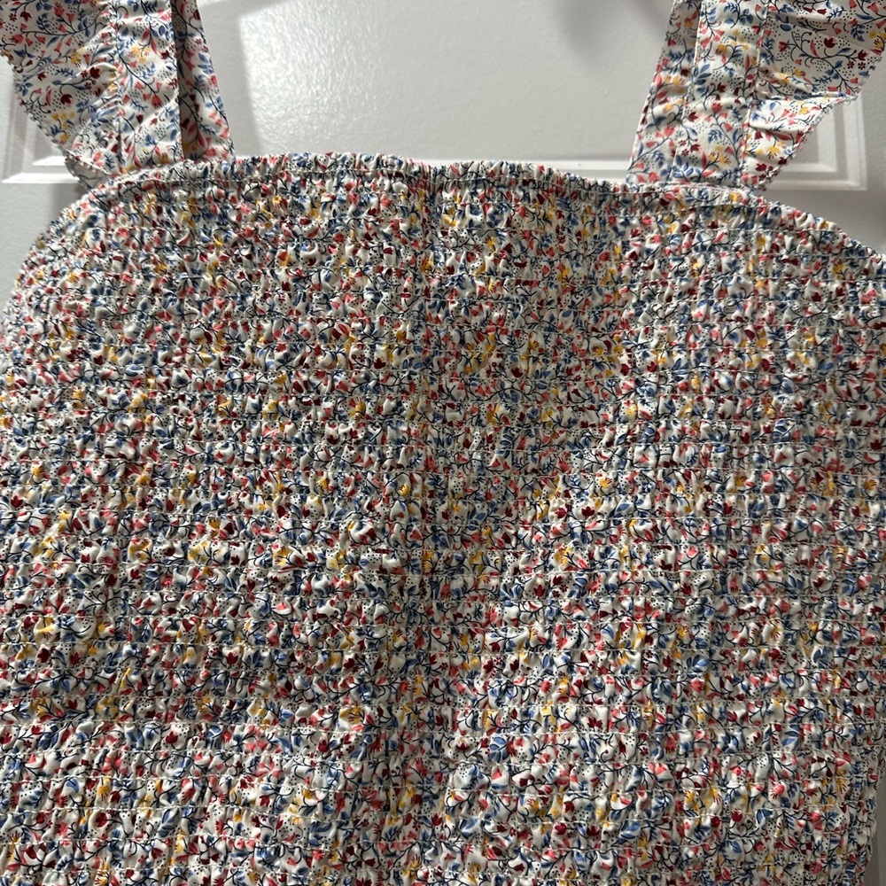 Old Navy NWT Cropped Colorful Smocked Tank Top - Picture 3 of 7